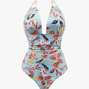 B2prity Women's One-Piece Swimwear Backless Tummy Control Monokini Large